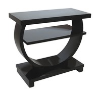 Modernage American Art Deco Black Lacquer Side Table Short